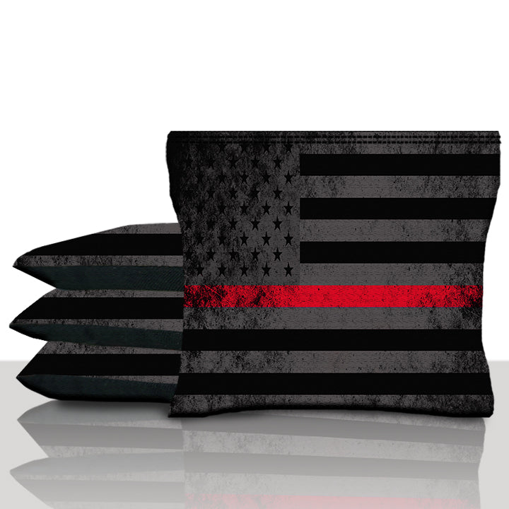 Thin Red Line American Flag Cornhole Bags