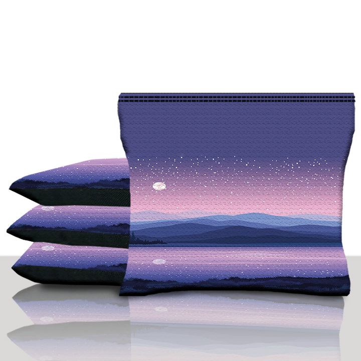 Purple Sunset Cornhole Bags