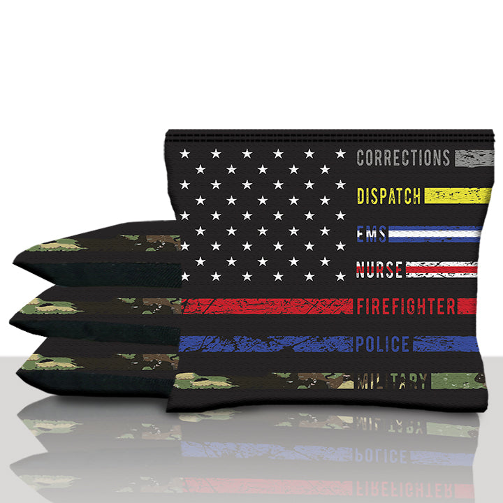 All First Responders Flag Cornhole Bags