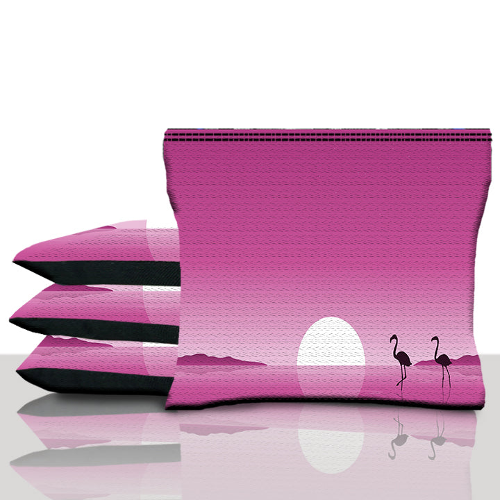 Pink Flamingo Cornhole Bags