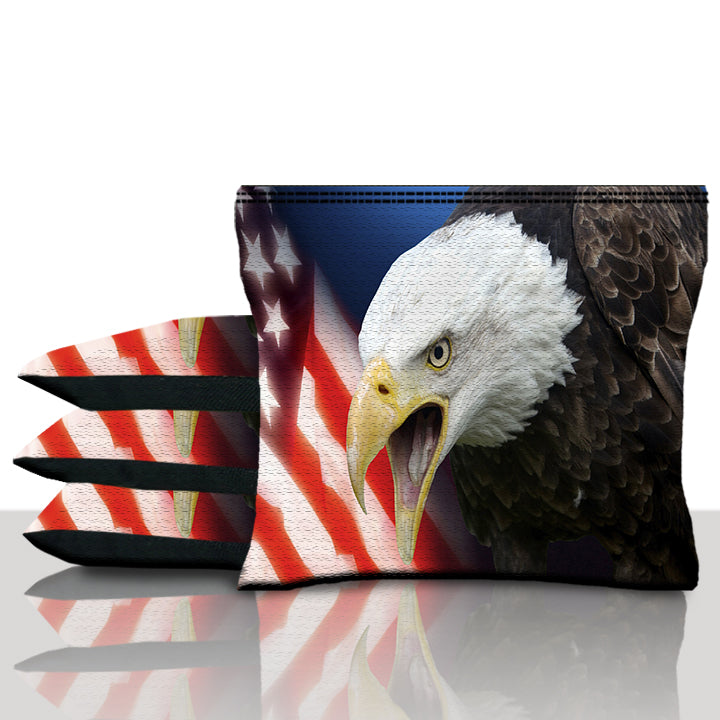 Bald Eagle American Flag Cornhole Bags