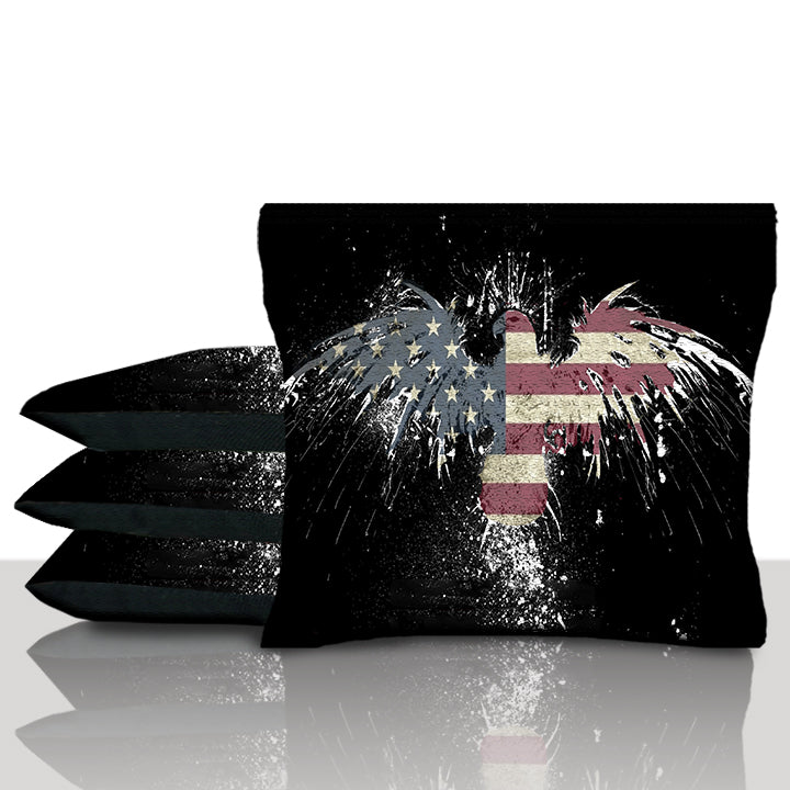 American Flag Rustic Eagle Cornhole Bags
