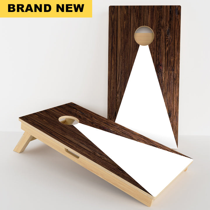 Wood Grain Triangle Professional Cornhole Boards