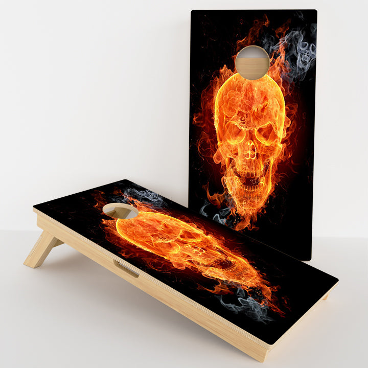 Flaming Skull Professional Cornhole Boards