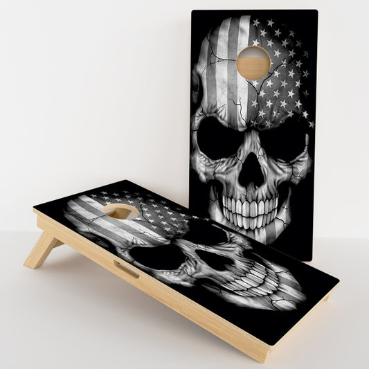 American Grey Skull Professional Cornhole Boards