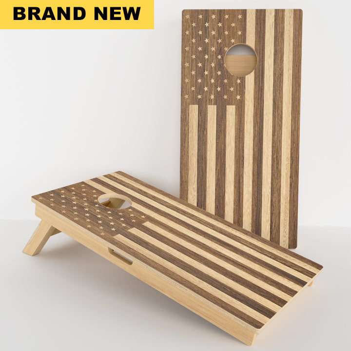 Wood American Flag Professional Cornhole Boards