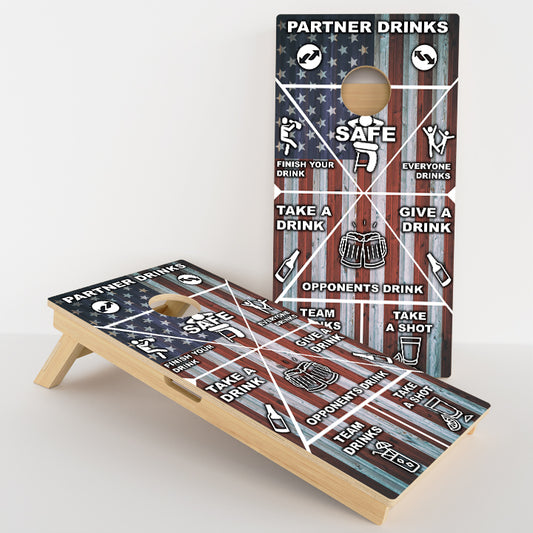 American Flag Drinking Game Professional Cornhole Boards
