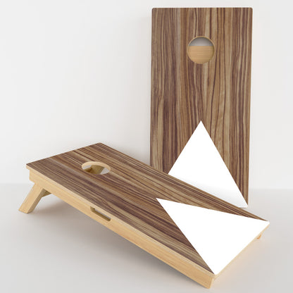Light Wood Grain White Triangle Professional Cornhole Boards