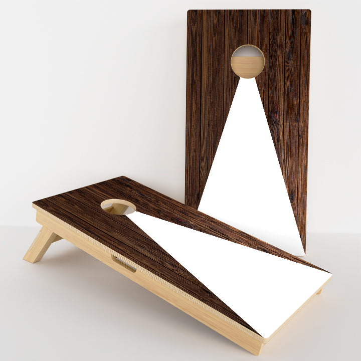 Wood Grain Triangle Professional Cornhole Boards