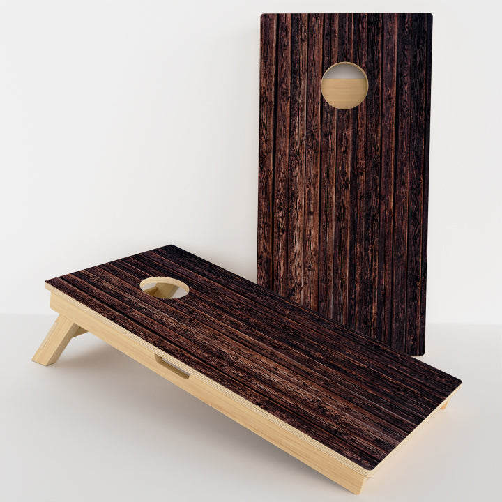 Dark Wood Grain Professional Cornhole Boards