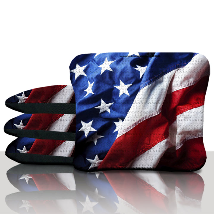 Wavy American Flag Cornhole Bags