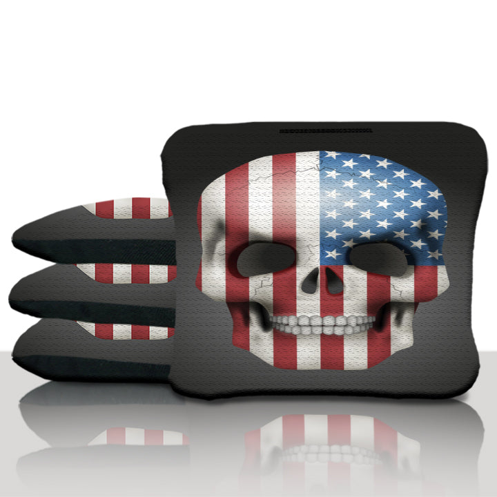 Patriotic Skull Cornhole Bags