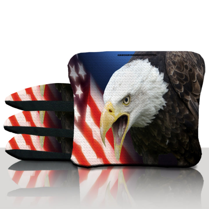 Bald Eagle American Flag Cornhole Bags