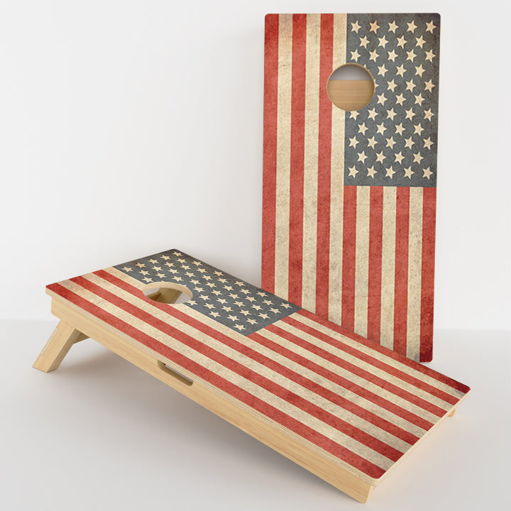 Vintage American Flag Professional Cornhole Boards