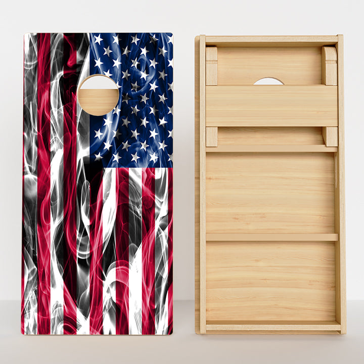 Smoky American Flag Professional Cornhole Boards