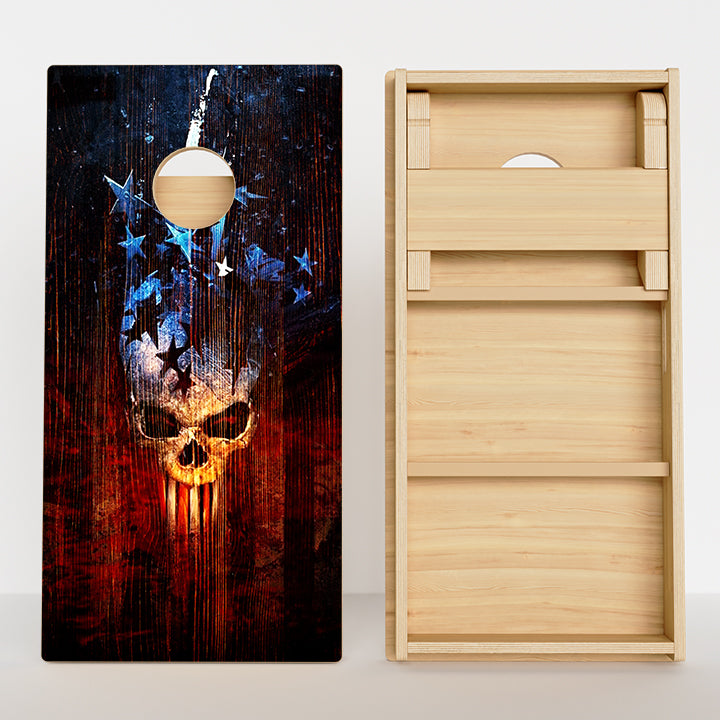 Stars Exploding Punisher Skull Professional Cornhole Boards