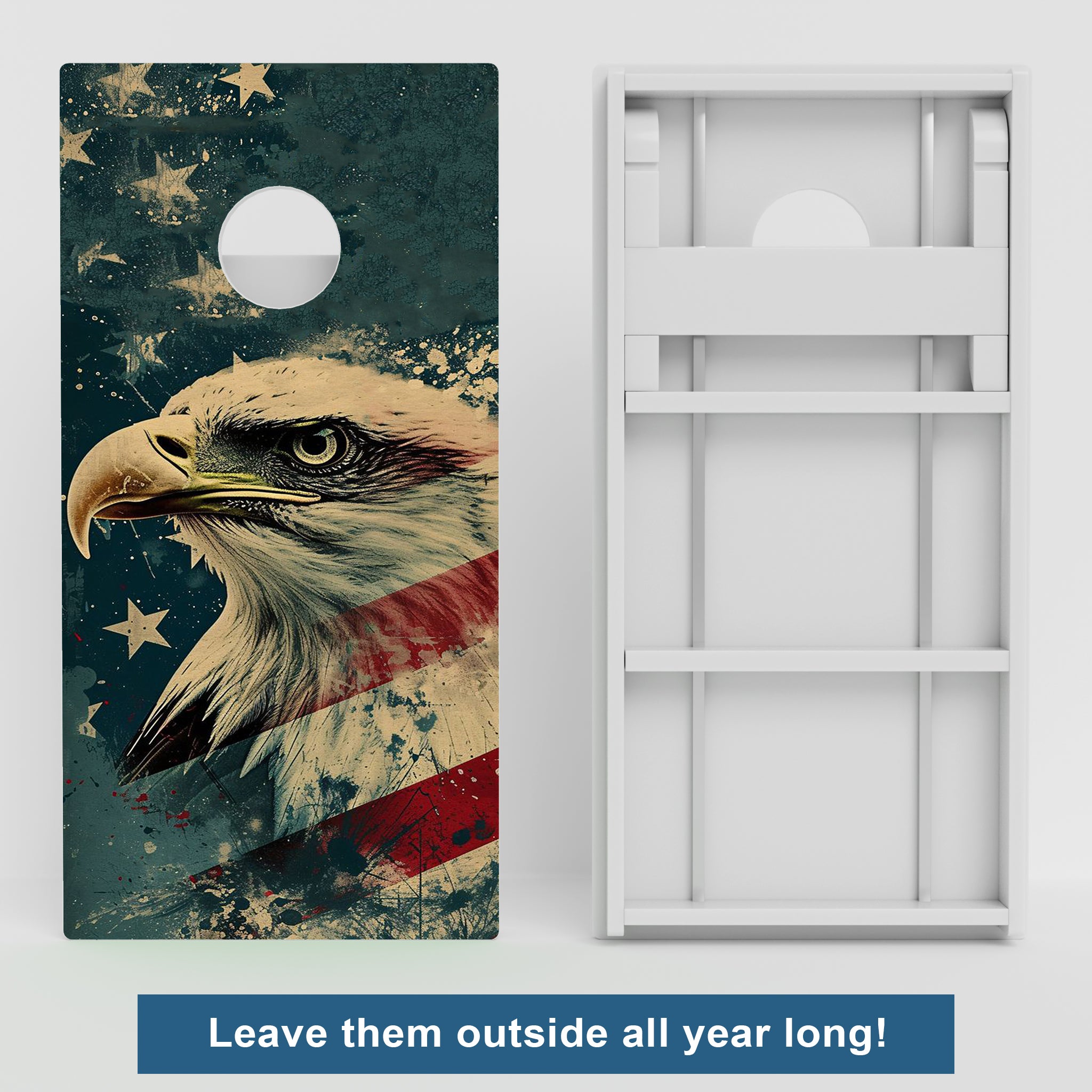 Weather Proof Patriotic Eagle Cornhole Boards