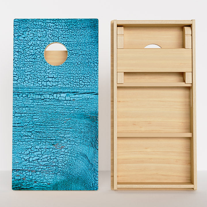 Blue Textured Wood Grain Professional Cornhole Boards