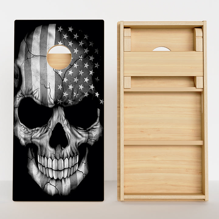 American Grey Skull Professional Cornhole Boards