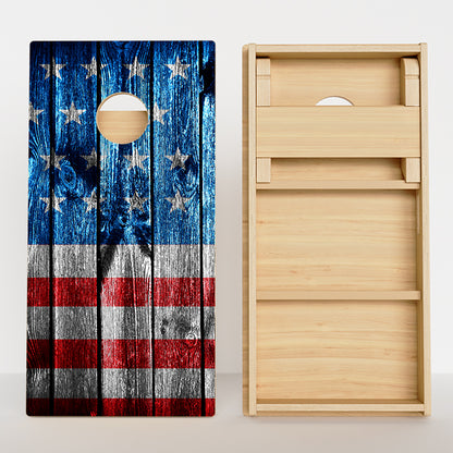 Wooden Panel American Flag Professional Cornhole Boards