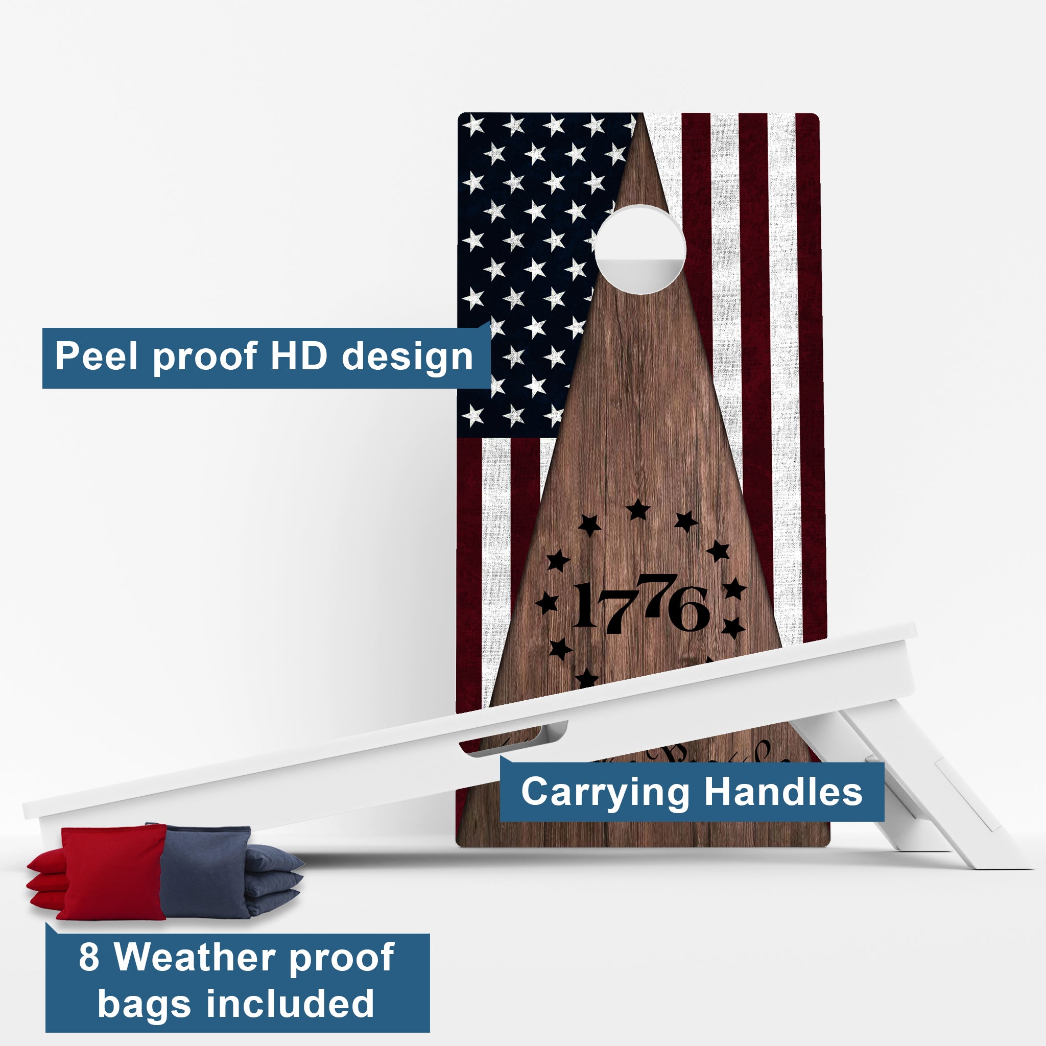 Weather Proof Patriotic 1776 Cornhole Boards