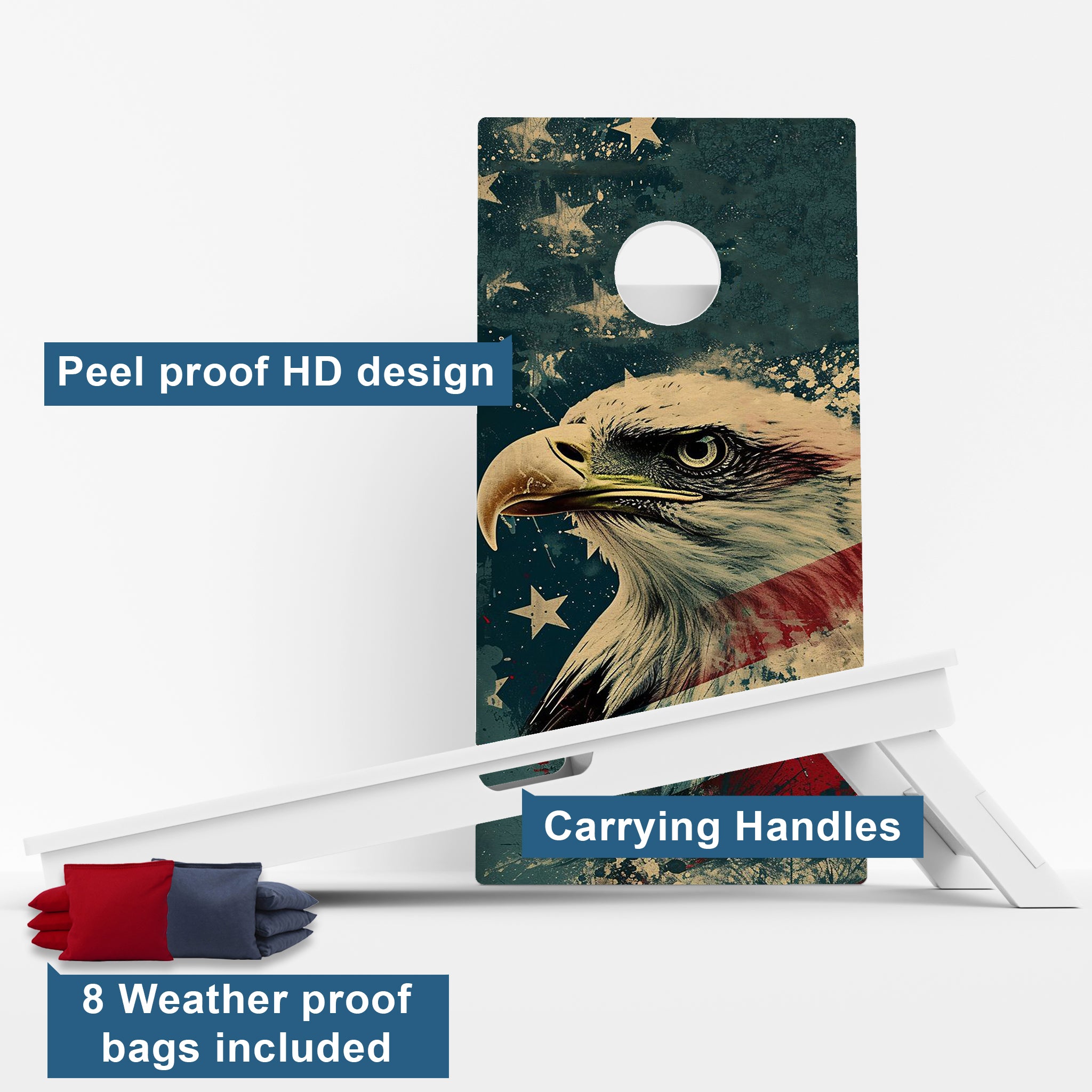 Weather Proof Patriotic Eagle Cornhole Boards