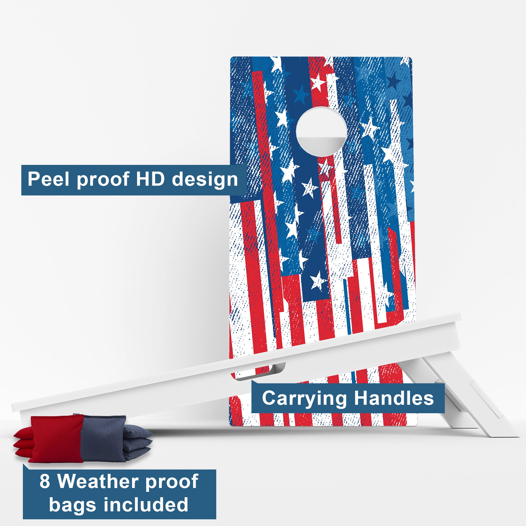 Weather Proof Patriotic Cornhole Boards